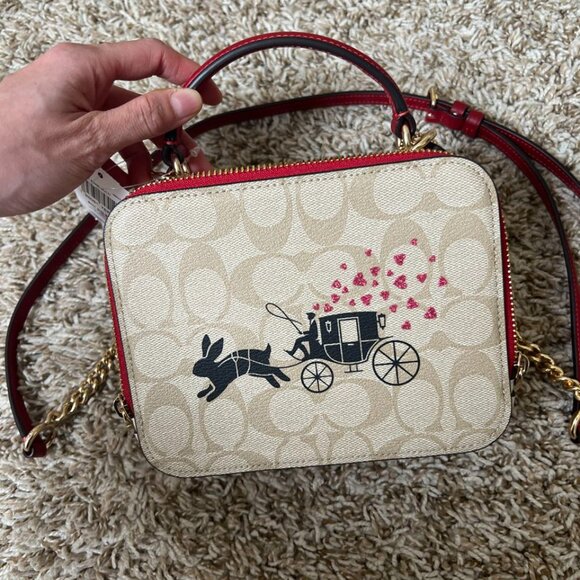 Coach Lunar Year Box Crossbody Signature Canvas Rabbit & Carriage - Picture 7 of 8